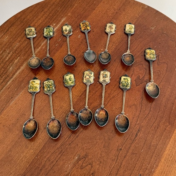 Vintage 1980 ARS First Edition Hummel Collector Spoons Lot of 13 Silverplate - Picture 1 of 10